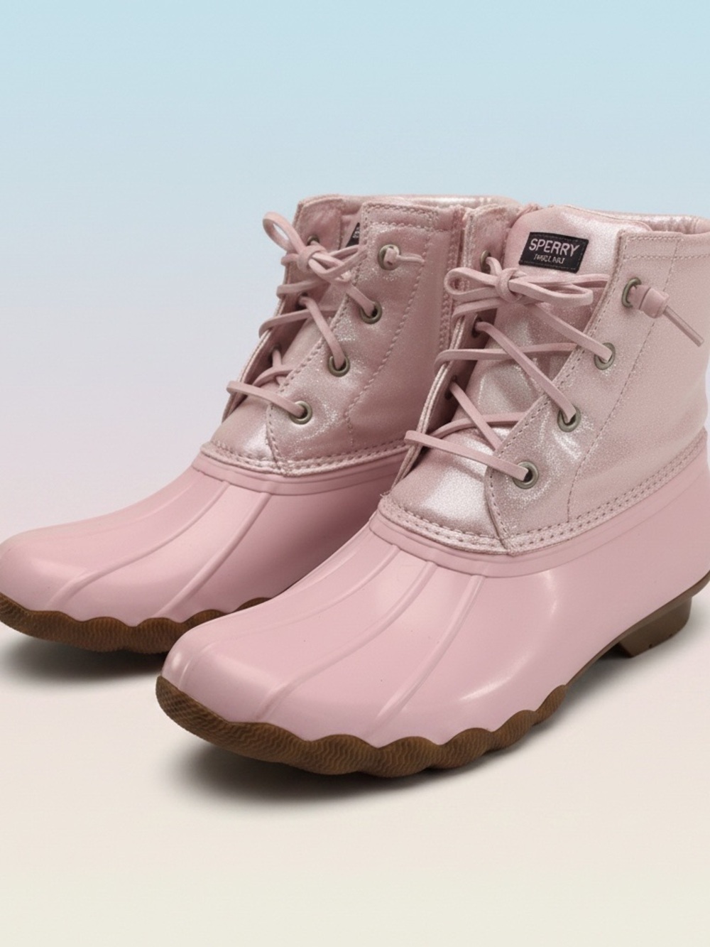 Sperry Saltwater Boots – Blush Pink Glitter | Youth Size 3M | NIB Adorable and p